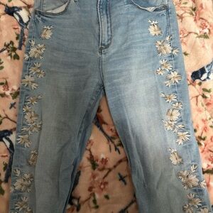 Abercrombie & Fitch Light Blue Floral Jeans